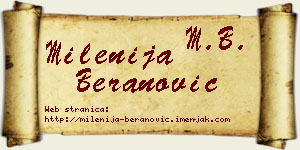 Milenija Beranović vizit kartica